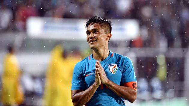 India captain Sunil Chhetri has scored five goals so far in Intercontinental Cup. (PTI) India captain Sunil Chhetri has scored five goals so far in Intercontinental Cup. (PTI)
