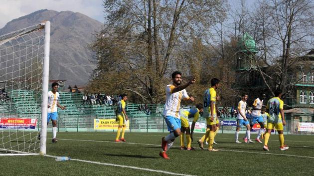 Real Kashmir FC became the first club from the valley to qualify for the I-League when they won the 2nd Division League last month.(HT photo)