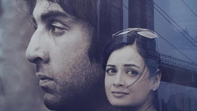 Ranbir Kapoor and Dia Mirza on the poster for Sanju.