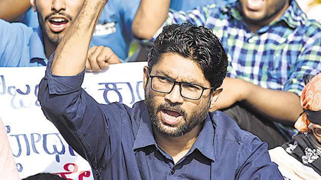 Vadgam MLA Jignesh Mewani’s aides said he had received similar death threats through the social media on earlier occasions too.(Arijit Sen/HT Photo) Vadgam MLA Jignesh Mewani’s aides said he had received similar death threats through the social media on earlier occasions too.(Arijit Sen/HT Photo)