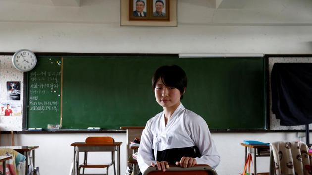 “But it now feels so much closer,” Paeng said, pictured in a traditional Korean dress she wears in school, although not outside to avoid attacks from Japanese right-wing nationalists. She is one of the “zainichi” minority, descended from Koreans who moved or were brought to the country during Tokyo’s colonial rule of the Korean peninsula from 1910 to 1945. (Kim Kyung-Hoon / REUTERS) “But it now feels so much closer,” Paeng said, pictured in a traditional Korean dress she wears in school, although not outside to avoid attacks from Japanese right-wing nationalists. She is one of the “zainichi” minority, descended from Koreans who moved or were brought to the country during Tokyo’s colonial rule of the Korean peninsula from 1910 to 1945. (Kim Kyung-Hoon / REUTERS)