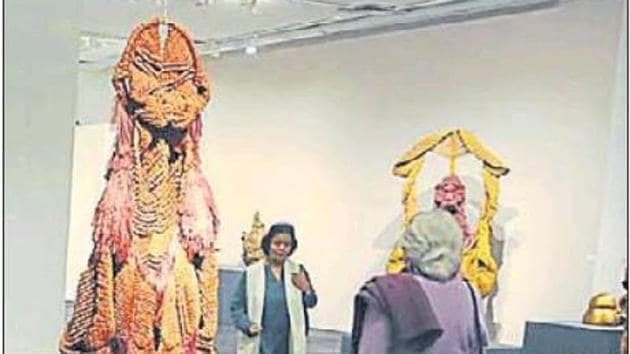 Sculptures on display at National Gallery of Modern Art in New Delhi.(HT File Photo)