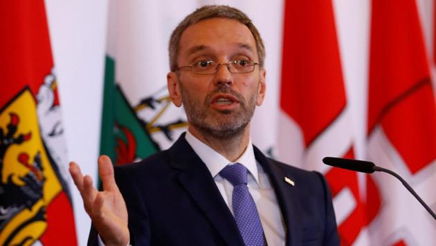 Austrian Interior Minister Herbert Kickl attends a news conference in Vienna, Austria on June 8.(REUTERS) Austrian Interior Minister Herbert Kickl attends a news conference in Vienna, Austria on June 8.(REUTERS)