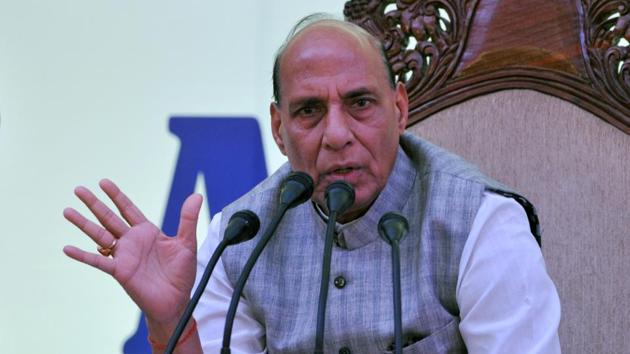 Union home minister Rajnath Singh said youth from border areas will get 60% reservation in five Indian Reserve Police battalions.(HT/Nitin Kanotra) Union home minister Rajnath Singh said youth from border areas will get 60% reservation in five Indian Reserve Police battalions.(HT/Nitin Kanotra)