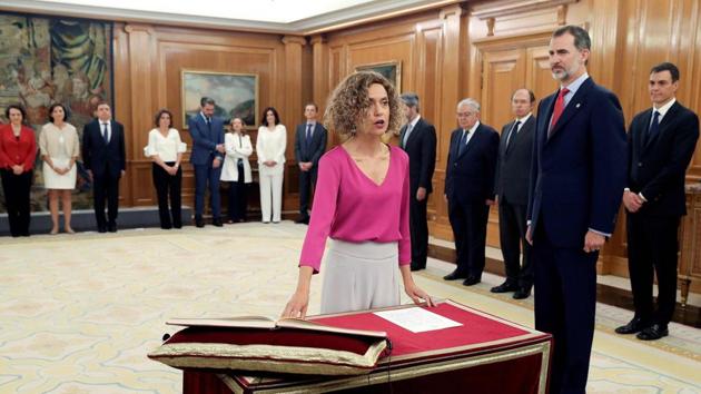 On a day-to-day basis, Meritxell Batet, another Catalan, has been put in charge of relations with Spain’s regions as the minister of territorial administration. As such, she will have the prickly task of trying to ease the situation in her own deeply divided home region. (J. J. Soriano / Pool / AFP)