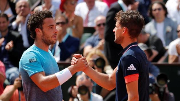 Marco Cecchinato, who had defeated Novak Djokovic in the quarter-final, was no match for Thiem (REUTERS) Marco Cecchinato, who had defeated Novak Djokovic in the quarter-final, was no match for Thiem (REUTERS)
