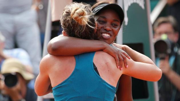 Halep embraces Stephens after winning the final. (REUTERS) Halep embraces Stephens after winning the final. (REUTERS)