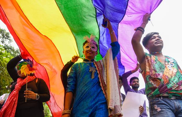 People from the LGBTQ (lesbian, gay, bisexual, transgender, queer) community attend a ‘pride march’ organised by the Samapathik Trust at Sambhaji garden on JM road. Founded by activist Bindumadhav Khire in 2002, the trust has worked on issues of advocacy and health of LGBTQ communities for the past 13 years. (SANKET WANKHADE/HT PHOTO) People from the LGBTQ (lesbian, gay, bisexual, transgender, queer) community attend a ‘pride march’ organised by the Samapathik Trust at Sambhaji garden on JM road. Founded by activist Bindumadhav Khire in 2002, the trust has worked on issues of advocacy and health of LGBTQ communities for the past 13 years. (SANKET WANKHADE/HT PHOTO)