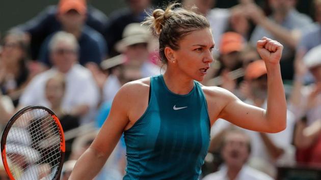 However, Simona Halep won the second set after some dominating forehands. (AFP) However, Simona Halep won the second set after some dominating forehands. (AFP)
