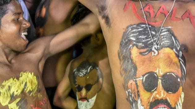 Actor Rajinikanth’s fans celebrate the release of his new movie Kaala in Mumbai on June 7, 2018. (Kunal Patil/HT Photo) Actor Rajinikanth’s fans celebrate the release of his new movie Kaala in Mumbai on June 7, 2018. (Kunal Patil/HT Photo)