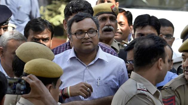 Karti Chidambaram coming out after the hearing at Patiala House Court in New Delhi, India. (HT File Photo) Karti Chidambaram coming out after the hearing at Patiala House Court in New Delhi, India. (HT File Photo)
