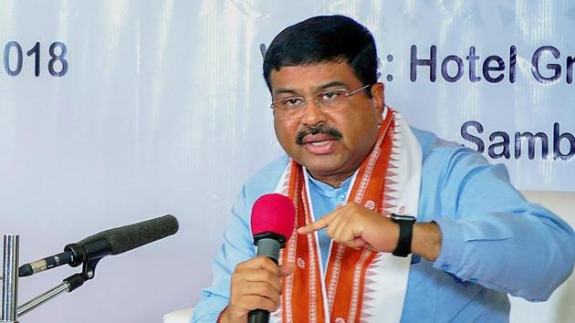 Union petroleum minister Dharmendra Pradhan speaks during a press conference to highlight the ministry's achievements in last four years, in Sambalpur on Sunday. (PTI Photo) Union petroleum minister Dharmendra Pradhan speaks during a press conference to highlight the ministry's achievements in last four years, in Sambalpur on Sunday. (PTI Photo)