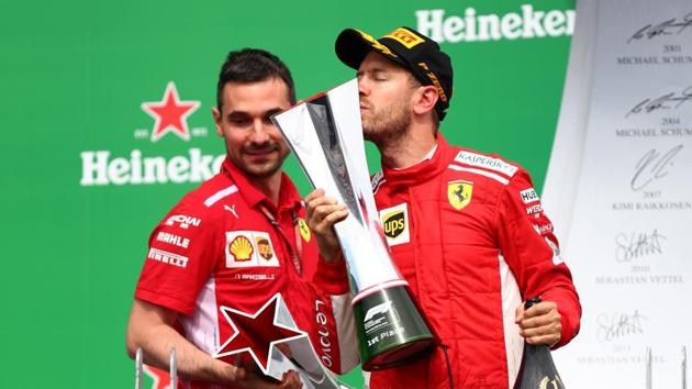 Sebastian Vettel leads Lewis Hamilton by one point following his victory in the Canadian Grand Prix.(AFP)