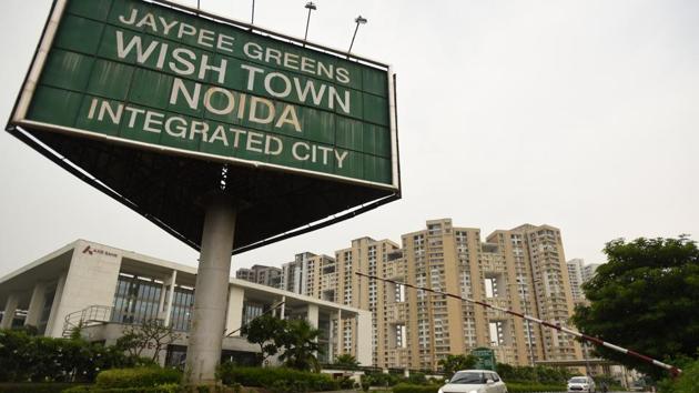 Jaypee Infratech Ltd.’s Wish Town near New Delhi, has 25,000 stranded customers. The builder is facing bankruptcy.(Virendra Singh Gosain/HT PHOTO)