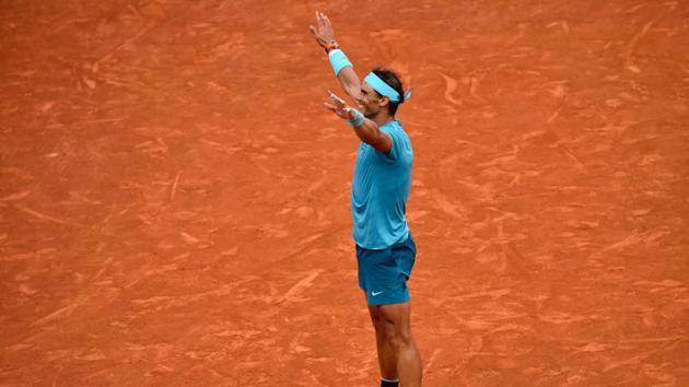 Nadal created history as he won his 11th title at Roland Garros with a 6-4,6-3,6-2 win over Dominic Thiem. (AFP) Nadal created history as he won his 11th title at Roland Garros with a 6-4,6-3,6-2 win over Dominic Thiem. (AFP)
