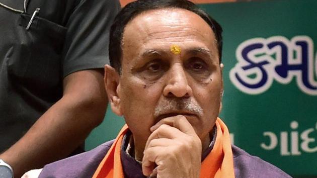 Chief minister of Gujarat Vijay Rupani in Gandhinagar.(PTI File Photo)