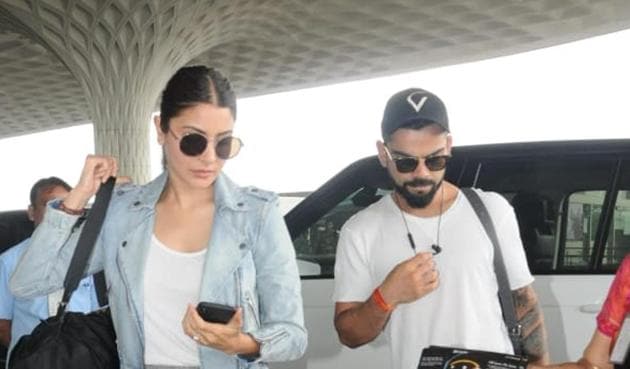 Anushka Sharma and Virat Kohli at Mumbai airprt. (Viral Bhayani) Anushka Sharma and Virat Kohli at Mumbai airprt. (Viral Bhayani)