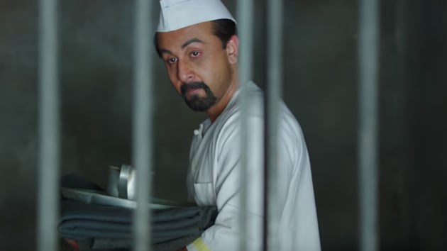 Ranbir Kapoor as Sanjay Dutt in a still from Sanju.(YouTube)