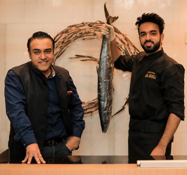 Zorawar Kalra with chef Varun Kinger. Zorawar Kalra with chef Varun Kinger.