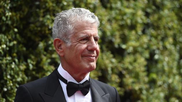 Anthony Bourdain arrives at the Creative Arts Emmy Awards in Los Angeles.(Chris Pizzello/Invision/AP)