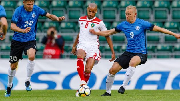 Morocco's Karim El Ahmadi (C) is one of the five Netherlands-born players in the squad for FIFA World Cup 2018.(AFP)