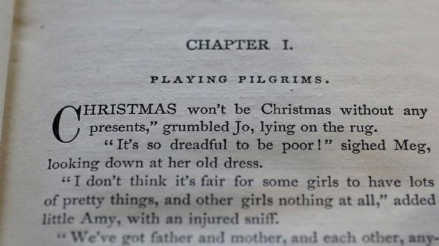 The book’s opening lines seen in the 1869 edition. After writing the first part, Alcott received letters asking if the main character, Jo March, would marry neighbour Laurie. Alcott historian John Matteson said, Niles asked her to marry Jo off to Laurie. Otherwise, Alcott knew what a trap marriage could be. “She very much intended not to marry Jo at all.” (Steven Senne / AP)