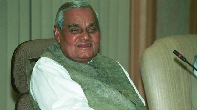 Atal Bihari Vajpayee at a meeting in Delhi in 2002. (Virendra Singh/ HT file photo) Atal Bihari Vajpayee at a meeting in Delhi in 2002. (Virendra Singh/ HT file photo)