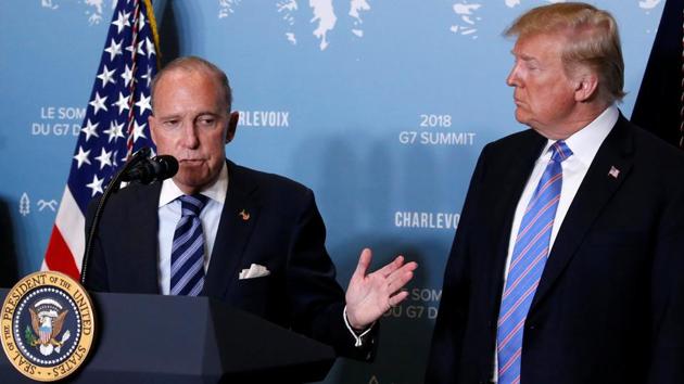 Larry Kudlow gives remarks during a a press briefing with US President Donald Trump at the G-7 summit in the Charlevoix city of La Malbaie, Quebec, Canada, June 9, 2018. (Reuters) Larry Kudlow gives remarks during a a press briefing with US President Donald Trump at the G-7 summit in the Charlevoix city of La Malbaie, Quebec, Canada, June 9, 2018. (Reuters)