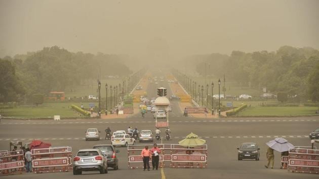 A view of Vijay Chowk and Rajpath in New Delhi on Tuesday.(PTI File Photo)