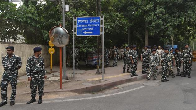 Delhi chief minister Arvind Kejriwal on Wednesday accused Prime Minister Narendra Modi’s government of using senior civil servants to scuttle his work, commenting as his sit-in protest at lieutenant governor Anil Baijal’s office entered its third day. (Anushree Fadnavis / HT File)