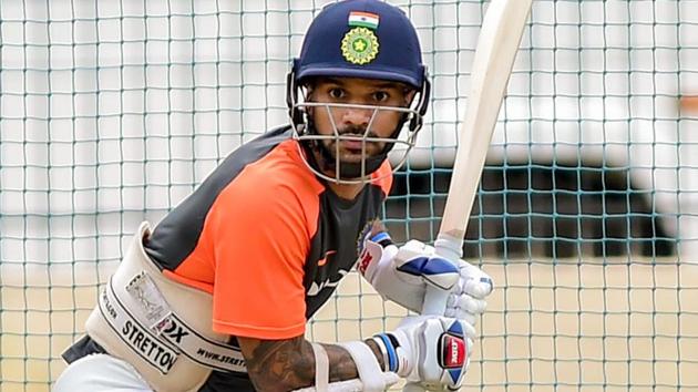 Shikhar Dhawan raised injury concerns ahead of the one-off Test against Afghanistan.(PTI)