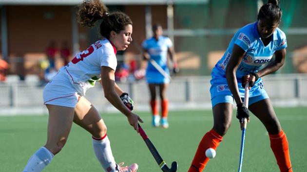 The second of the five-match series between the Indian women’s hockey team and Spain ended in a 1-1 draw. (Frank Uijlenbroek) The second of the five-match series between the Indian women’s hockey team and Spain ended in a 1-1 draw. (Frank Uijlenbroek)
