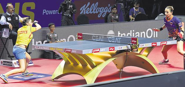 Though, the Maha United pair levelled the scores by winning second game 11-8, they failed to keep the momentum and eventually lost the decider 6-11(HT PHOTO)