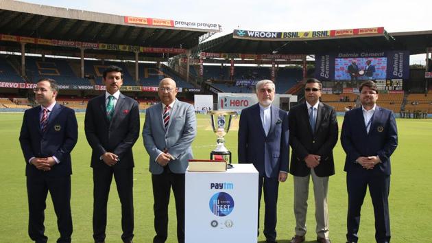 Rajyavardhan Rathore, Union Sports Minister and former Afghanistan Foreign Minister Abdullah Abdullah were part of the historic moment  (BCCI) 