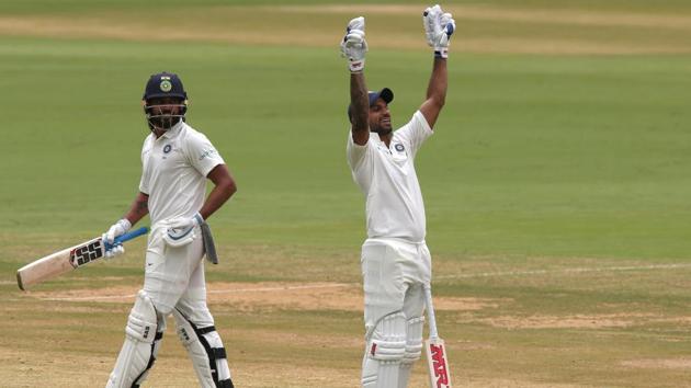 Shikhar Dhawan became the first Indian to score a century before lunch on day 1 of the Test as India eyed a big total. (BCCI) 