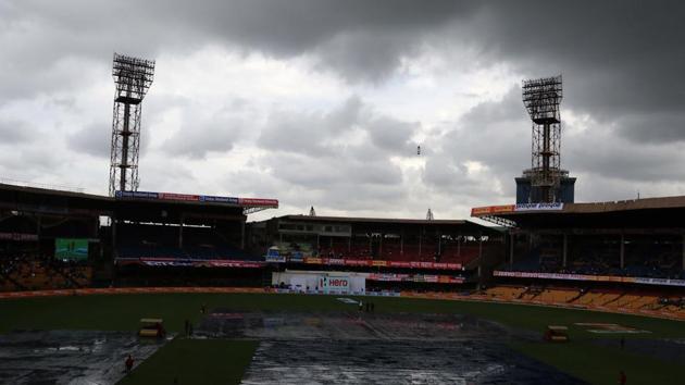 A second and lengtheir rain delay forced the final session to be extended. (BCCI) A second and lengtheir rain delay forced the final session to be extended. (BCCI)
