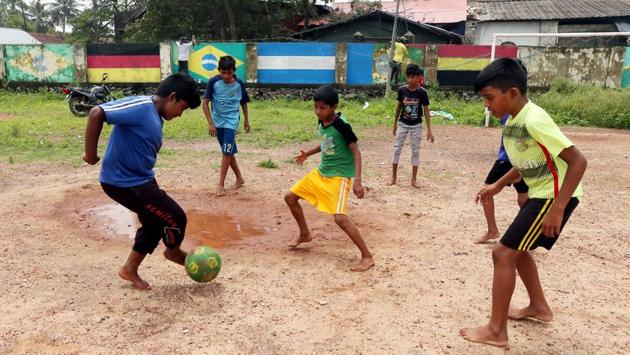 It’s as if the towns and villages of Malabar have turned into extensions of football-crazed Latin American cities. For the period of the tournament some locals even forego their own names, responding only when called by the adopted names of their favourite footballers. (K Sasi / HT Photo) It’s as if the towns and villages of Malabar have turned into extensions of football-crazed Latin American cities. For the period of the tournament some locals even forego their own names, responding only when called by the adopted names of their favourite footballers. (K Sasi / HT Photo)