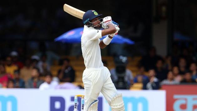 Hardik Pandya in action during day two of the Test match between India and Afghanistan at the M. Chinnaswamy Stadium in Bangalore.(BCCI)