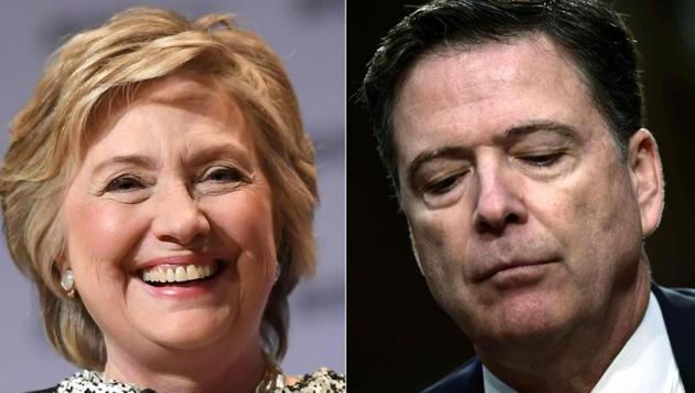 Former FBI director James Comey (right) had launched a probe into former Secretary of State Hillary Clinton in 2016, which shook the US presidential election campaign's dynamics and may have influenced her defeat.(AFP)