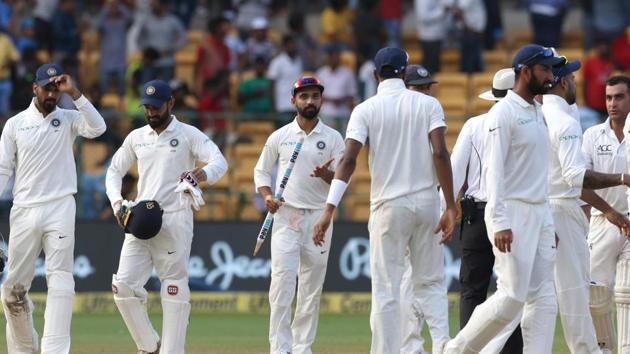 India thrashed Afghanistan by an innings and 262 runs on the second day of the one-off Test at the M Chinnaswamy Stadium, Bangalore. (BCCI )