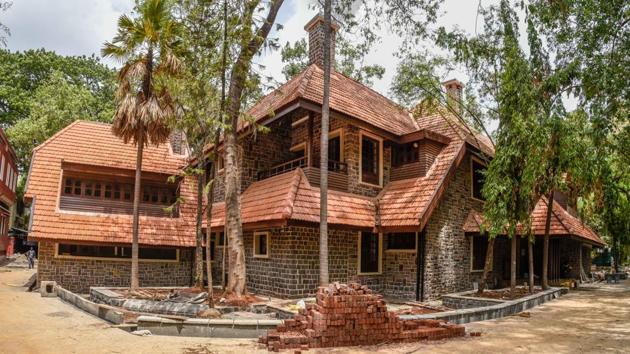 The renovated bungalow in NFAI is expected to open to the public soon. (Sanket Wankhade/HT PHOTO) The renovated bungalow in NFAI is expected to open to the public soon. (Sanket Wankhade/HT PHOTO)