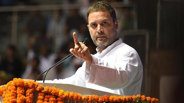Congress President Rahul Gandhi on Friday blamed the RSS and Bharatiya Janata Party’ politics after three Dalit boys were paraded nude and assaulted for swimming in a well in Wakadi village. “The sole crime of these Dalit children was they were taking a dip in a well. Humanity is struggling to save its dignity,” Gandhi tweeted. (Raj K Raj / HT File)