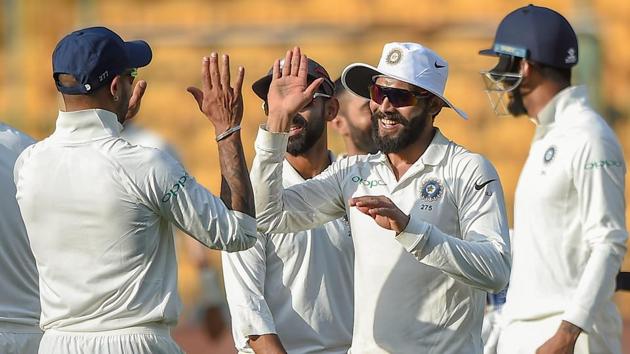 Indian cricket team defeated Afghanistan by an innings and 262 runs in their inaugural Test in Bangalore on Friday.(PTI)