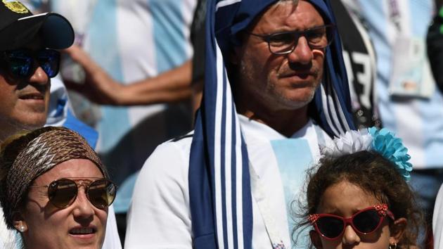 Argentina fans were disappointed with their side’s showing. (Utpaal Sorkkar/HT Photo)