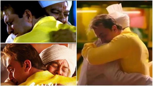 Ranbir Kapoor and Paresh Rawal match every emotion to the Munnabhai MBBS scene between Sanjay and Sunil Dutt. Ranbir Kapoor and Paresh Rawal match every emotion to the Munnabhai MBBS scene between Sanjay and Sunil Dutt.
