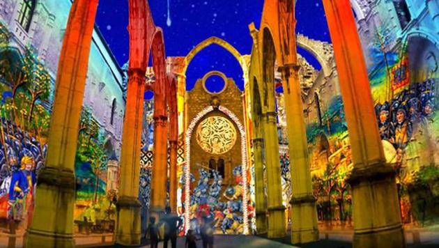 The multimedia show Lisbon Under Stars has been drawing up to 500 visitors a night.(Facebook)