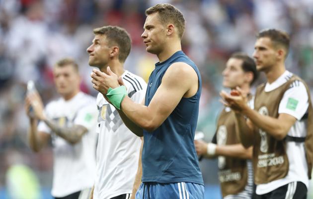 Germany seemed out of sorts for most of the game, put off by Mexico’s initiative and their willingness to attack in number. (AP)