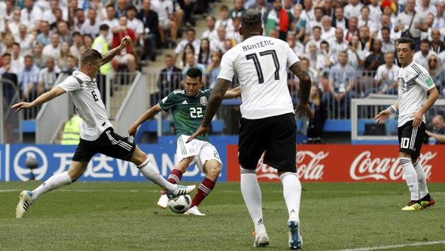 Hirving Lozano’s first-half goal and sturdy second-half defense gave Mexico a 1-0 victory over Germany (AP)