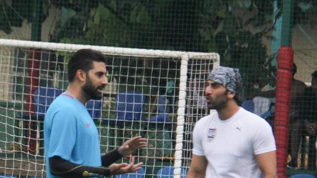 Ranbir Kapoor and Abhishek Bachchan in Mumbai. (Viral Bhayani) Ranbir Kapoor and Abhishek Bachchan in Mumbai. (Viral Bhayani)