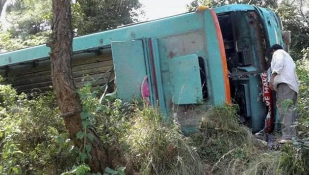 Preliminary investigation suggests that the driver suddenly felt sleepy and lost control over the vehicle as the bus reached near Bidaha border. (PTI Representative Photo) Preliminary investigation suggests that the driver suddenly felt sleepy and lost control over the vehicle as the bus reached near Bidaha border. (PTI Representative Photo)